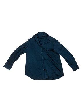 Uniqlo Green Satin Button-down, size small